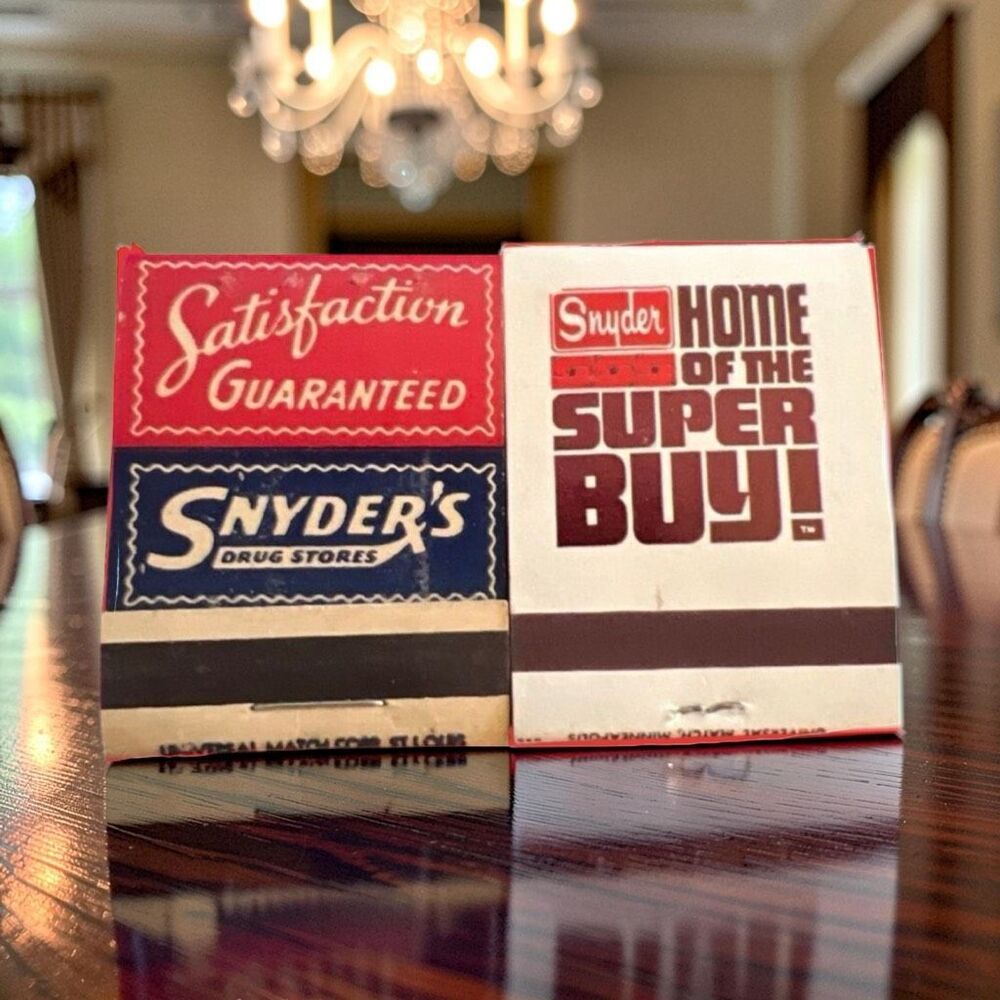 2 Different Vintage Snyder Drug Store Matchbooks Unstruck “Red Cross”